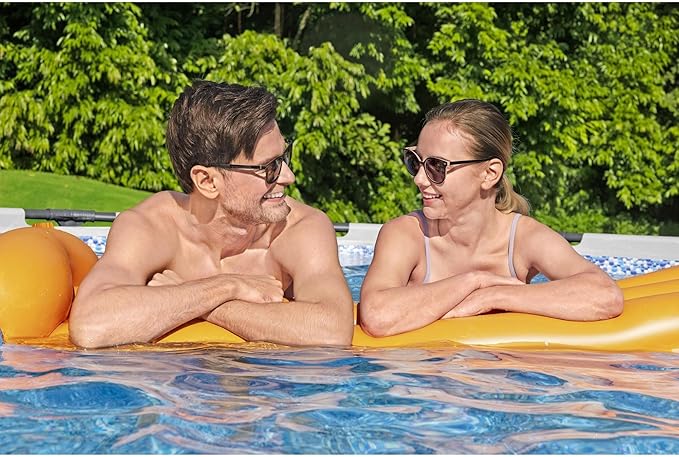 Bestway Steel Pro MAX 18' x 48" Above Ground Pool, Round Metal Frame Outdoor Swimming Pool Set with Filter Pump, Ladder, and Cover, Gray