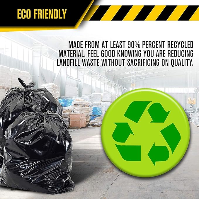Aluf Plastics 40-45 Gallon Trash Bags (2 MIL - Pack of 50) 40" x 46" - Large Heavy Duty Can Liners - Plastic Black Garbage Bags for Lawn, Leaf, Contractor, Yard, Outdoor use