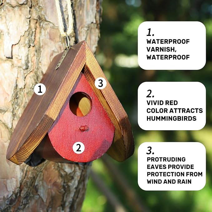 Hummingbird House for Outside. Hummingbird Gifts. Gardening Gifts for Women. Gifts for Bird Lovers. Hummingbird Nest （2 PCS） ZSHLXM