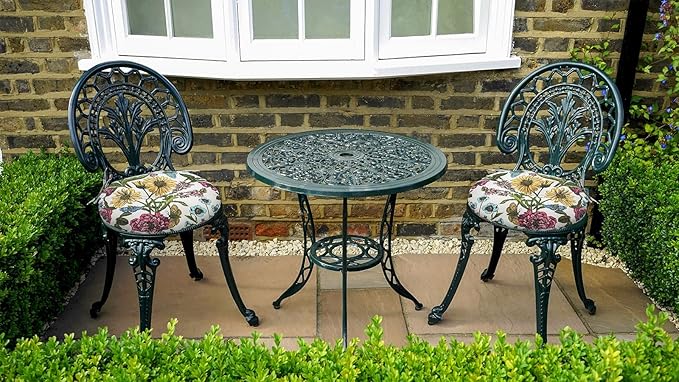Bistro Chair Cushions 15 inch,Set of 2,Tufted Round Chair Cushions with Ties,15"x15"x4",Water Resistant Round Seat Cushion for Barstool Chairs,Patio Garden Kitchen Outdoor Furniture(Butterfly Flower)