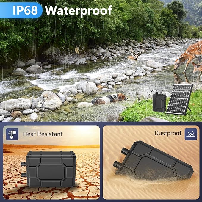 POPOSOAP 2200mAh Battery Backup for Solar Fountain Pump, 14.8V-16.8V Battery Backup Solar Water Pump for 12W/20W Solar Water Fountain Kit