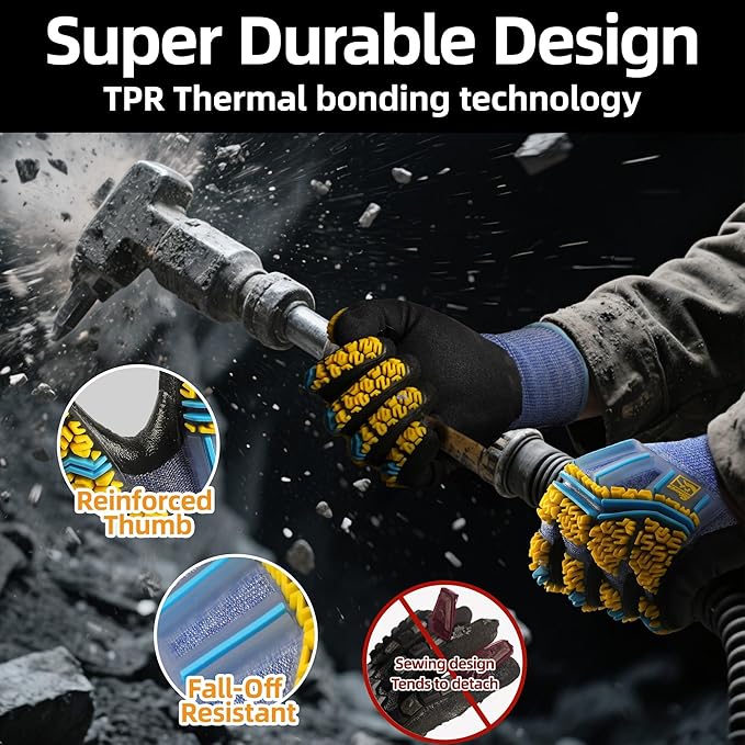 Schwer PRO-SKIN Impact Gloves with ANSI A4 Cut Reistant Protection, Flexible and Comfortable Work Gloves with Grip，Touchscreen, Used for Oil and Gas E&P，Mechanic, Construction, Non-PFAS, S, PM3900-T