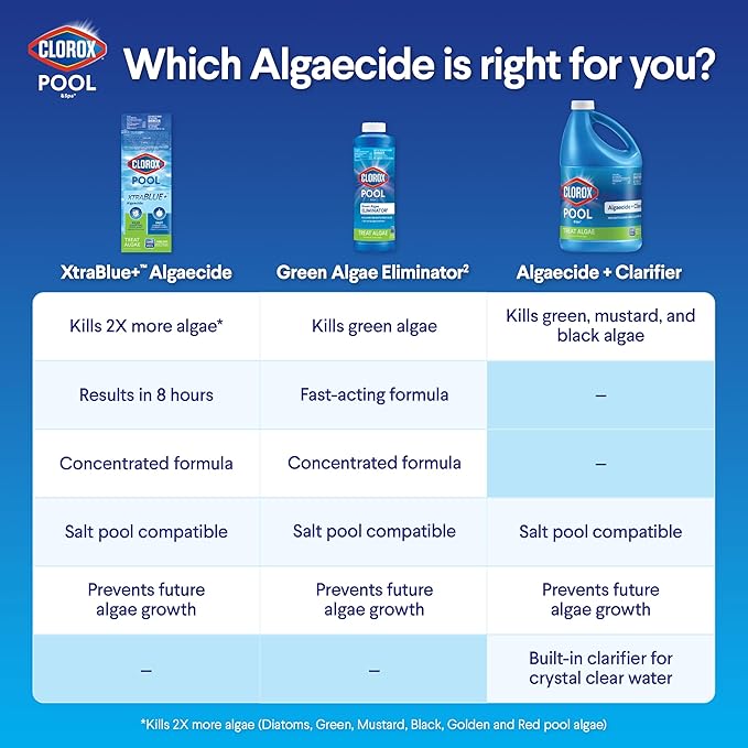 Clorox® Pool&Spa™ Swimming Pool Algaecide and Clarifier, Prevents and Treats Pool Algae, Clears Water, 128 Fl Oz (Pack of 1)