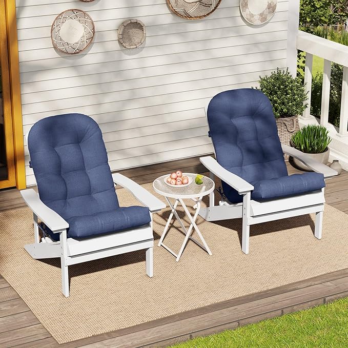 Crestlive 50x20x4 Inch Adirondack Chair Cushion Outdoor Rocking Chair Cushions Water & Fade Resistant High Back Patio Chair Cushions Thick, Sky Blue