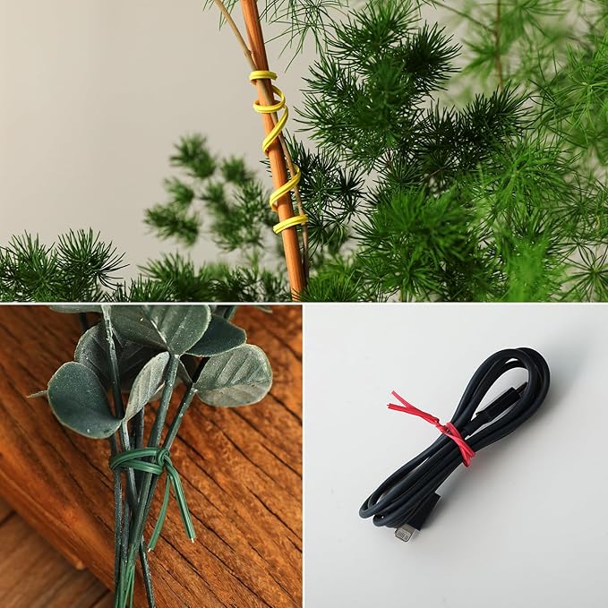 Tangyinrd 300 Pcs 6 inch Red Plastic Twist Ties, Cable Ties, for Bags, Gardening Tools