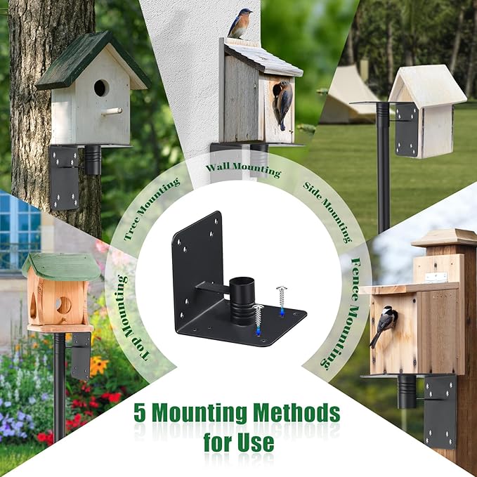 Bird Feeder Pole, 75" Heavy Duty Adjustable Bird Feeder Stand with 5-Pronged Base for Birdhouse Mounting, Weather Station, Outdoor, Yard, Garden
