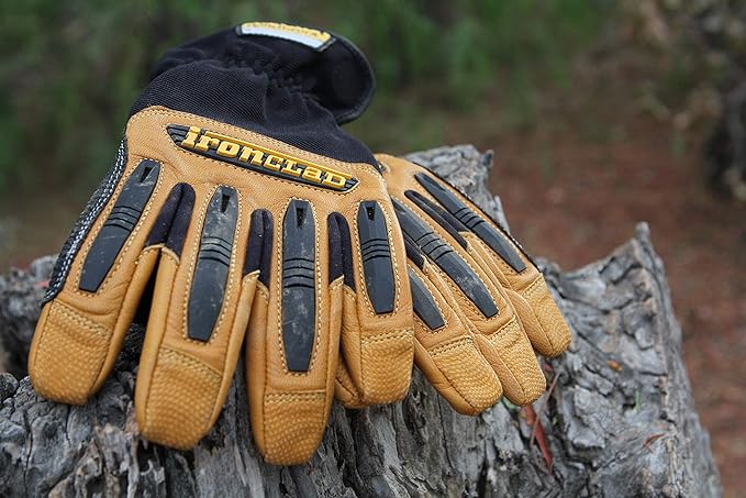 Ironclad Ranchworx Work Gloves RWG2, Premier Leather Work Glove, Performance Fit, Durable, Machine Washable, (1 Pair), RWG2-05-XL,Brown/Black
