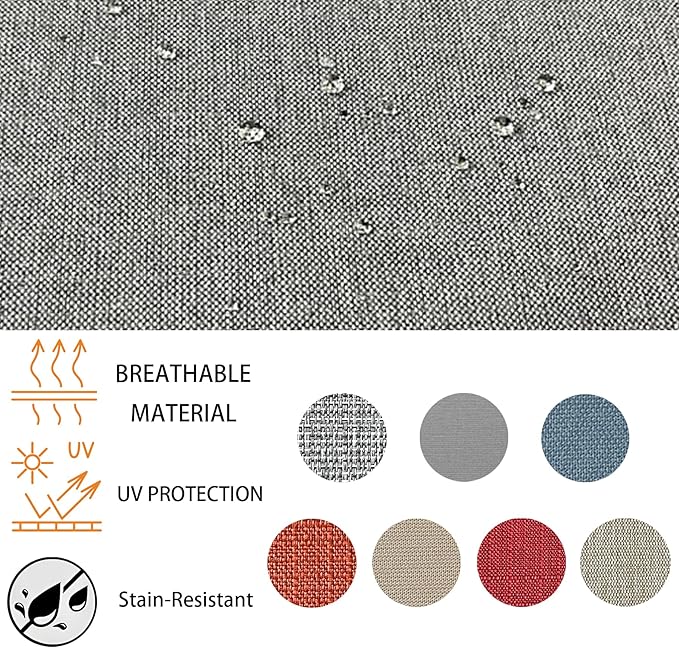 Goodgoods 22 x 24 Outdoor Patio Deep Seat Cushions Set of 2, Fade-Resistant & Water-Resistant Outdoor Furniture Chair Cushions with 30D High-Resilience Foam for Sofa Chair, Light Gray