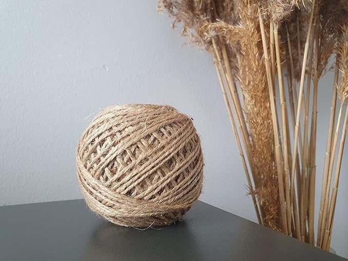 KIS Premium Colurful Natural Jute Twine 328 Feet 2mm - Blue Smell Free 3 Strand, DIY Projects, Crafts, Decoration, Hobby, PET Friendly, Gardening Yarn - String - Rope…