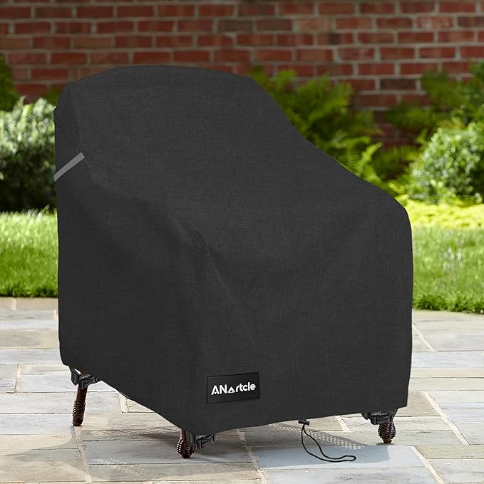 Swivel Patio Chair Covers 2 Pack,Waterproof Heavy Duty Outdoor Chair Covers,Patio Swivel Chair Covers for Outdoor Furniture (30 W x 34 D x 38.5 H inches) Black.