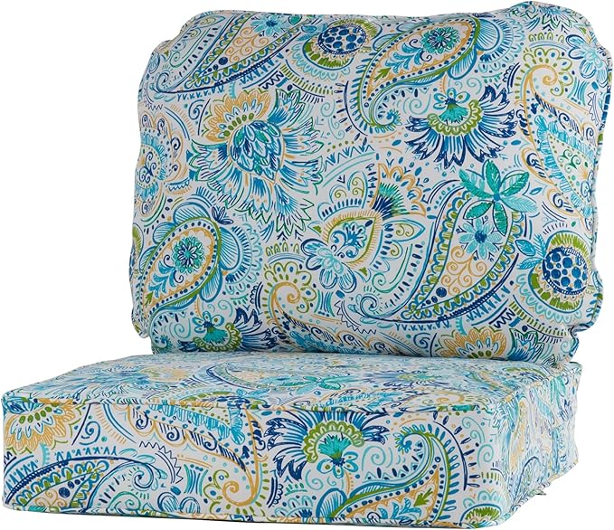 Greendale Home Fashions Outdoor Reversible 2-Piece Deep Seat Cushion Set, Paisley