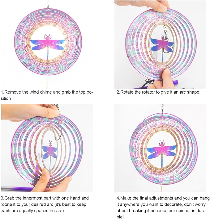 Wind Chimes with Dragonfly Wind Spinner, Gifts for Men, Women, Retirement, Teacher, Parents - Outdoor Hanging Decor Clearance for Garden, Patio, Backyard Or Porch