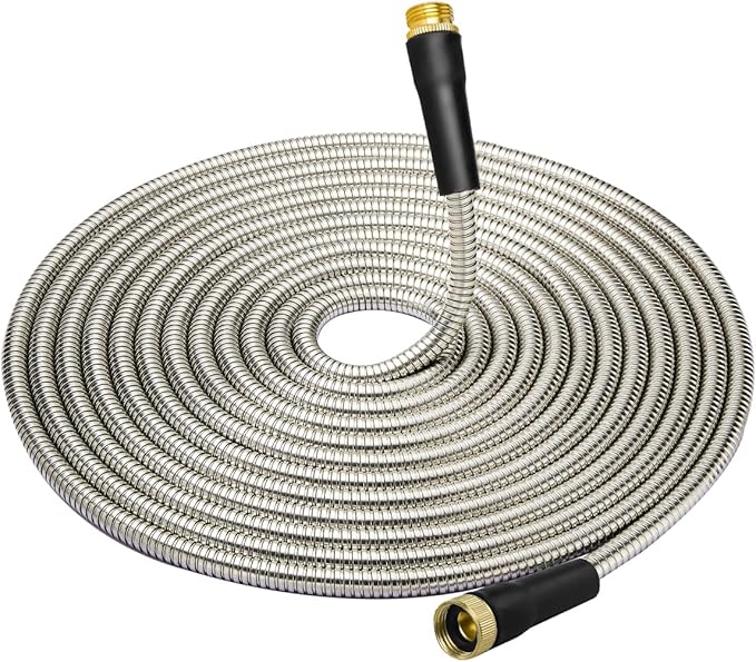 Water Hoses 8 feet – 3/4'' Fittings, Flexible Garden Hoses for Garden Watering, Outdoor Cleaning, House Cleaning, Car Washing, Swimming Pool, Camping, Agricultural Irrigation, Dog Bathing