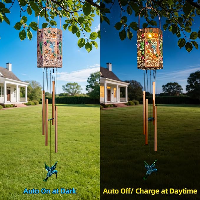 for Women - Metal Hummingbird Wind Chimes for Mom Grandma Wife, Patio, Garden, Porch, Balcony, Outdoor Hanging Decor