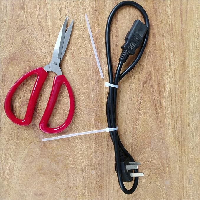1000 pcs 4 inch Cable Zip Ties Heavy Duty, Premium Plastic Wire Ties with 18 LBS Tensile Strength, UV Resistant Cable Ties, Self-Locking White Nylon Tie Straps