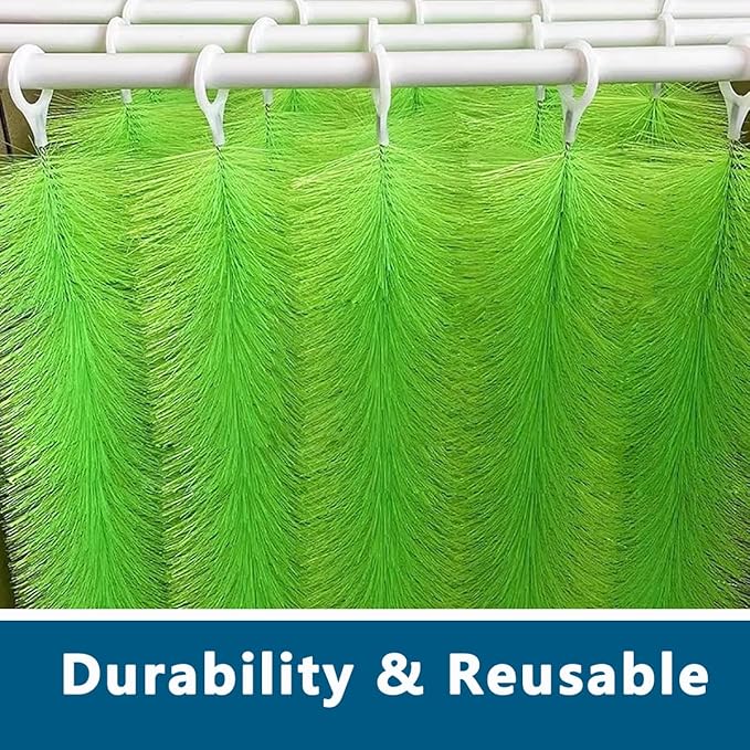 RINOO 10 Packs Fish Pond Filter Brushes Set for Koi Pond Fish Tank Aquarium Water Garden Pond Skimmer Filter Cleaning Brush 20 Inch by 4.7 Inch (Green)