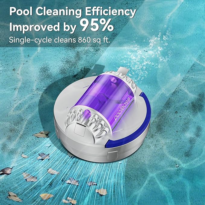 X1 Robotic Pool Vacuum for Above Ground Pool, Automatic Cordless Pool Cleaner with 45W Dual-Motor, Ideal for Above-Ground Flat Pool, 2L Debris Capacity, 90Mins Runtime