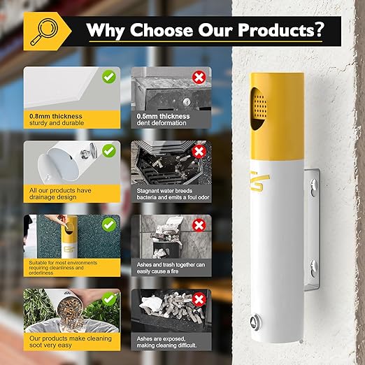 Outdoor Commercial Disposal, Wall Mounted Trash can, Waste Bins, Commercial Receptacle, Bin, Fireproof, Prevention of Waterlogging, Corrosion Resistant, Suitable for Park,Outdoor,Offices.