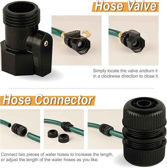 Leader Hose for Outdoor Garden Connection: 5FT 1/2" Short Hose with Male to Female Fittings Leakproof and No Kink for Faucet Extension Drip Irrigation