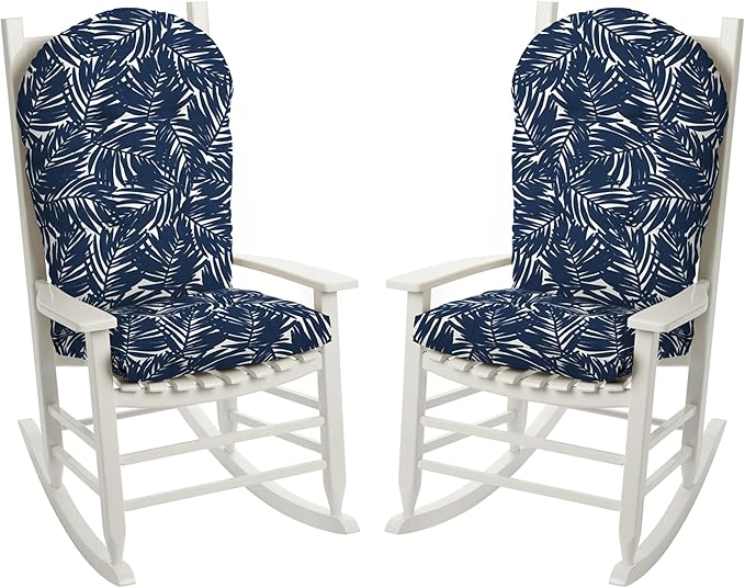 Arden earthFIBER Outdoor Adirondack Cushion, 21.5 x 48, Water Repellent, Fade Resistant, Cushion for Adirondacks or Rocking Chairs 21.5 x 48, Navy Blue King Palm