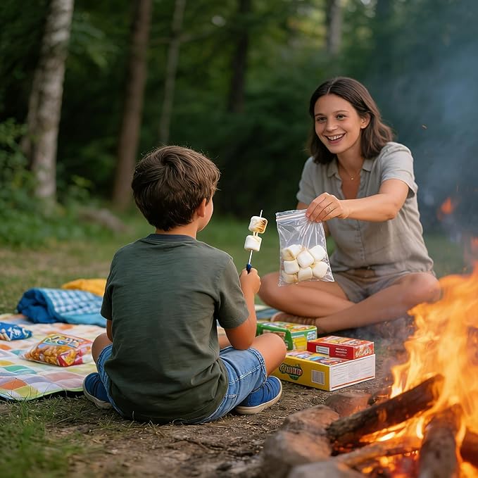 Telescoping Forks Smores Sticks for Fire Pit, 5 pcs S’mores Roasting Sticks for Camping, 6.3-11.4 Inch (10, 6.3-11.4 Inch)