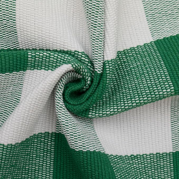 CAINANEL Green and White Buffalo Plaid Outdoor Rug Spring Door Mat Layering Rug Welcome Doormats for Spring Easter Farmhouse Entrance Porch Outdoors Decor