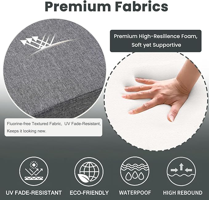 Battilo Chair Cushions for Dining Chairs with Ties, Waterproof Kitchen Chair Pad with Non-Slip Backing, Seat Cushions with Machine Washable Removable Cover, 16"x16"x2", Set of 4, Dark Grey