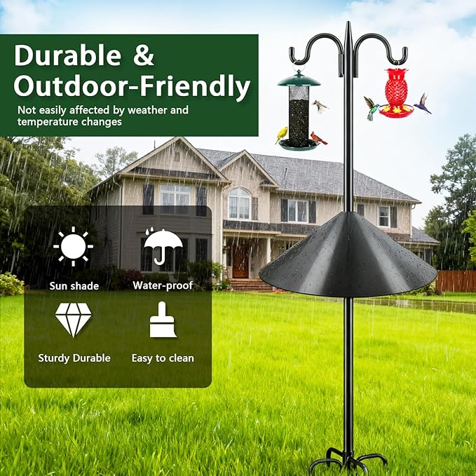 Gtongoko 19 Inch Squirrel Baffle for Bird Feeder Pole Squirrel Guards for Shepherds Hook Stopper for Bird Feeders Black 1 Pack