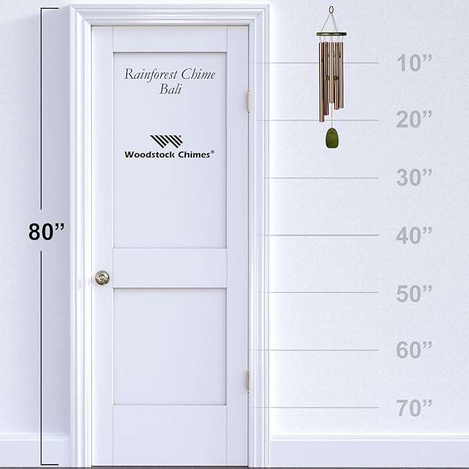 Woodstock Chimes Signature Collection, Woodstock Rainforest Chime, 25'' Bali World Music Wind Chimes for Outdoor, Patio, Home or Garden Décor (RFCB)