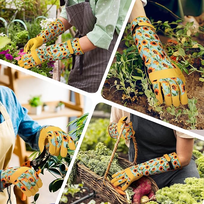 Gardening Gloves for Women Long Sleeve Garden Gloves Ladies Light Protective Gloves for Yard & Outdoor Work