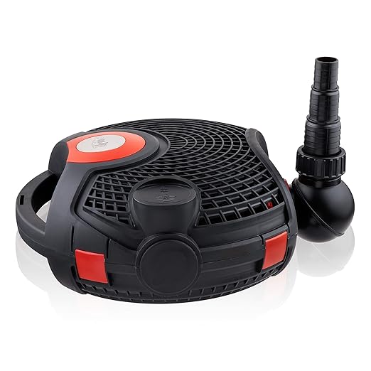 Alpine Corporation PUR5400C Eco-Sphere 5400 GPH Pond Pump with Controller and 33-ft Cord, Energy-Saving, Black/Red