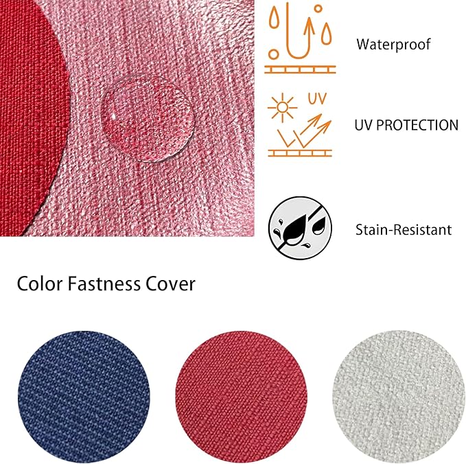 Goodgoods 19"x19" Outdoor Universal Cushion Set of 1 Water-Proof Stain-Resistant UV Resistant Weather Resistant High Resilience Foam Patio Cushions with Handles & Ties Chili
