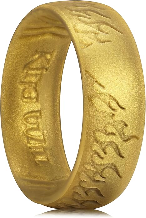 King Will Silicone Ring for Men and Women, 1.8mm Ultra Thick 6.6mm Width, Dome Metallic Style Comfort Fit - Breathable Durable Flexible Wedding Band