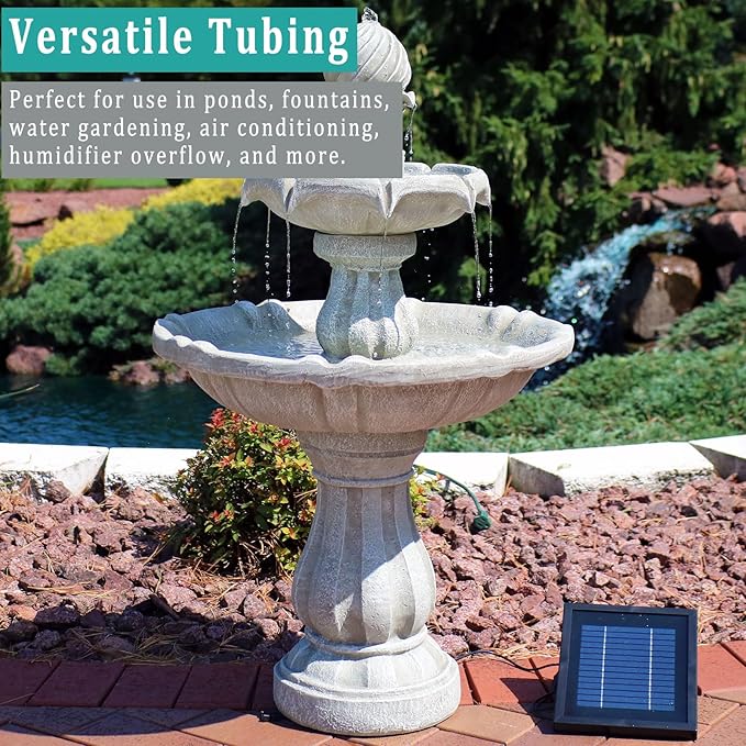 Black Vinyl Tubing 5/8” ID × 4/5” OD - 25 Feet PVC Flexible Plastic Tube Hybrid Hose, Transfer Water Air Oil for Pond Fountain Garden, Non-toxic and BPA free
