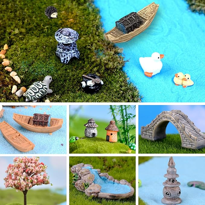 Fairy Garden Accessories Outdoor, 42 Zen Accessories, Miniature Decorations Supplies for Micro Landscape Plant Pots Bonsai Craft Decor - Fairy Kit