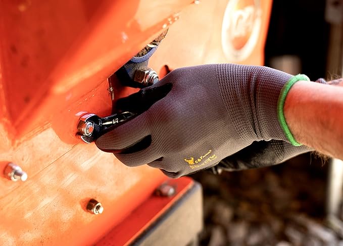12 PAIRS Mens Working Gloves with Micro Foam Coating - Garden Gloves Texture Grip - men’s Work Glove For general purpose, construction, yardwork, X-Large,Grey/Black