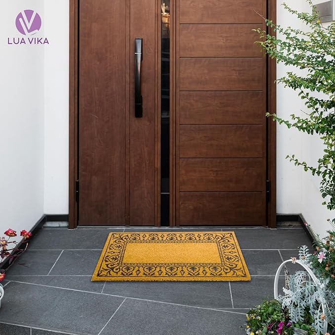 Coir Doormat 16"x27.5", Classic: Door Mat, Welcome Mat, Funny Pattern for Indoor & Outdoor Entrances
