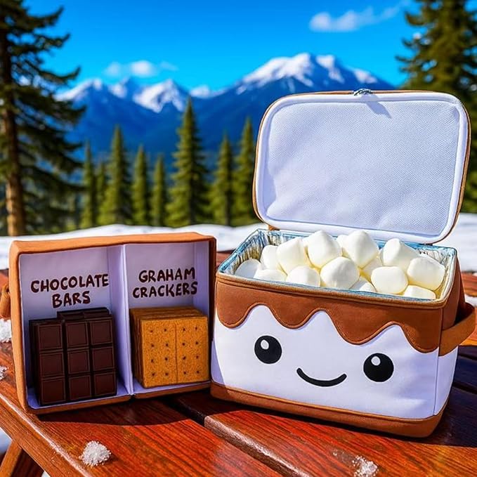 THE S'MORES COMPANY - S’mores Caddy with Tray Organizer, Smores Snackle Box Kit for S’mores Supplies, Camping Accessories