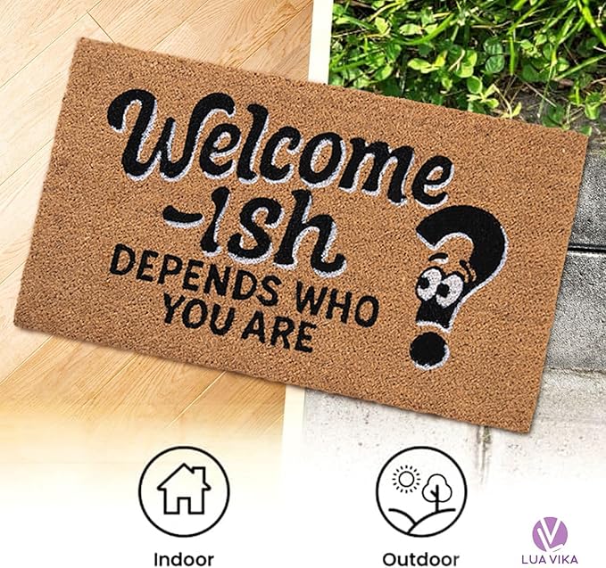 Coir Doormat Outdoor Entrance - Welcome - 17"x30" - Funny Door mats Outside - Welcome mat Funny - Indoor/Outdoor Doormat