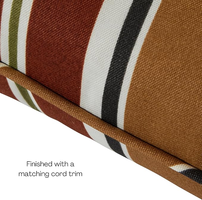 Greendale Home Fashions Outdoor Reversible 2-Piece Deep Seat Cushion Set, Espresso Stripe