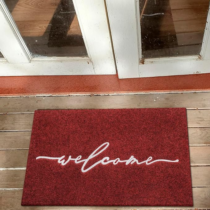 AAZZKANG Doormat Decorative Welcome Mat with Non Slip Rubber Backing Ultra Absorb Mud Easy to Clean Indoor Door Mat Entry Mats