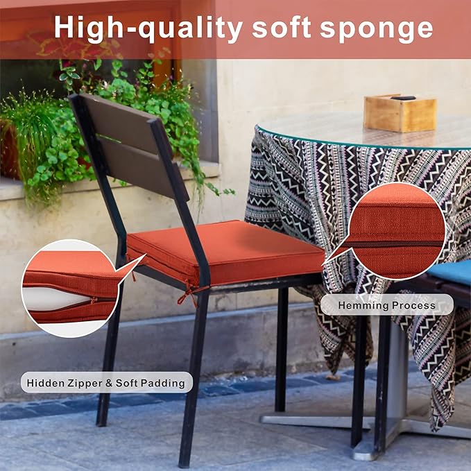 JMGBird 19x19 Outdoor Chair Cushions Set of 2 Water-Repellent Outdoor Seat Cushions 3-Year Color Fastness Outdoor Cushions for Patio Furniture