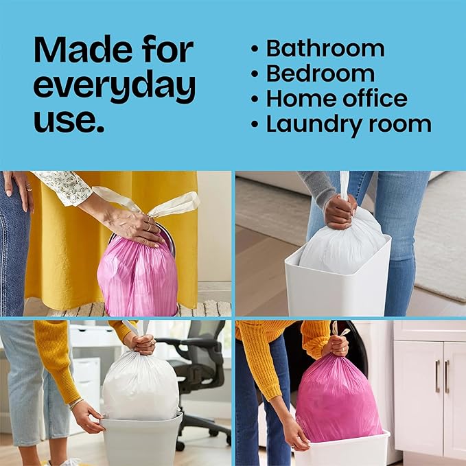 Glad Small Trash Bags 4 Gallon, Febreze Beachside Breeze Garbage Bags, Odor Resistant with Drawstring, 34 Count