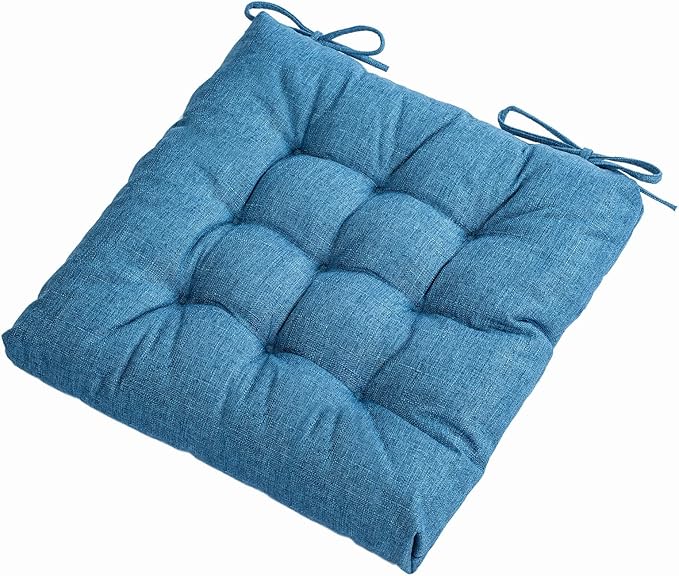SQUARE MOON 4 Pack Chair Cushions, Seat Cushions, Chair Pads, Chair Mat for Indoor, Outdoor Dining Chair, Kitchen Chairs, Dining Room Chairs (16" × 16" × 4 Pack, Blue)