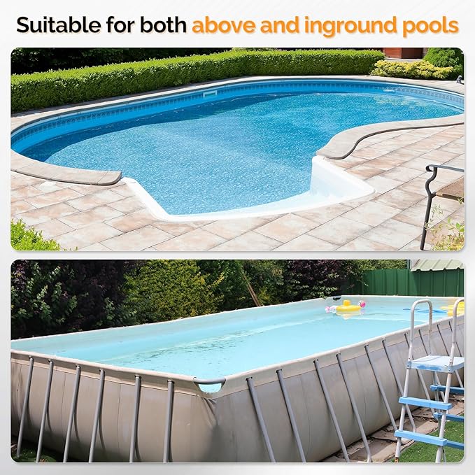 VINGLI Pool Vacuum Cleaner Automatic Sweeper Swimming Pool Creepy Crawler Vacuum with 33FT Hoses (Gray&White)
