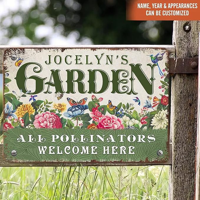 Personalized Metal Signs with Name Made in USA Custom Vintage Garden Sign Waterproof Vintage Decorative Metal Print for Wall Decor Customized Home Garden Ideas Gifts Artwork Prints for Yard Ourdoor