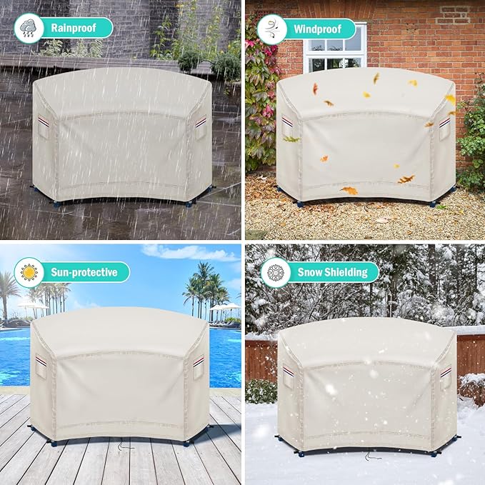Tall Adirondack Chairs Set Cover,Waterproof Covers for Tall Adirondack Chair Set of 2,Outdoor Cover for Poly Balcony Chair with Connecting Tray,80" Wx30 Dx49 H,500D,Beige