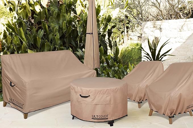 ULTCOVER Waterproof Patio Chair Cover – Outdoor Lounge Deep Seat Single Lawn Chair Cover 4 Pack Fits Up to 35W x 38D x 34H inches