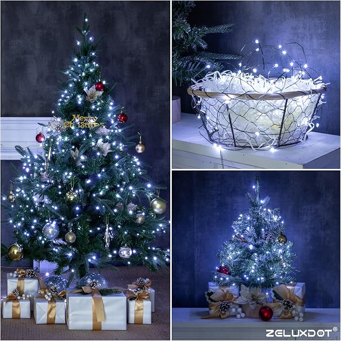 Fairy Lights Plug in,660FT 2000LEDs Waterproof Led String Lights,8 Modes Remote Twinkle Light for Outdoor Indoor Christmas Wedding Birthday Garden Party Decorations,Green Wire,Cool White