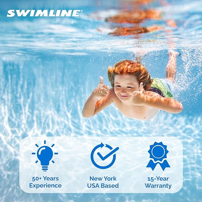 Swimline LI184820 18 Inch Solid Blue Round Above Ground Swimming Pool Overlap 20 Gauge Vinyl Liner for 48 to 52 Inch Pools with Sun Protection
